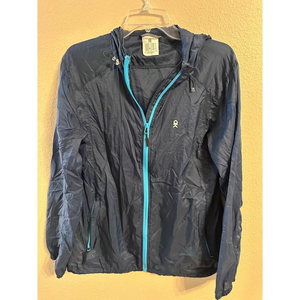 KD BY NIKE Men's Lightweight Hooded Windbreaker Jacket Navy Blue Zip Up Size M